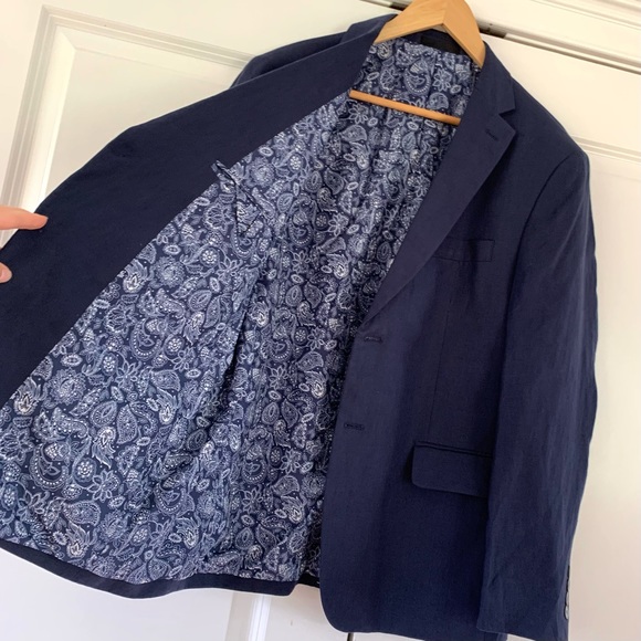 Ralph Lauren Blazer 100% Linen Navy Blue Jacket Summer Sports Coat Size 40 S - Picture 4 of 7